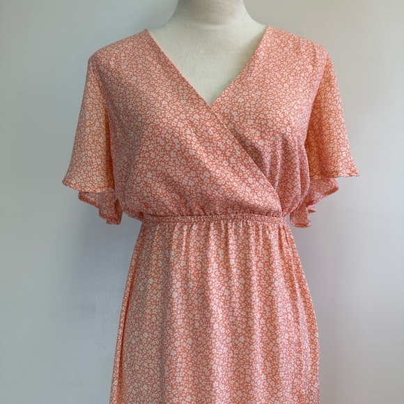 Steve Madden Peach Floral Midi Dress - Picture 8 of 9